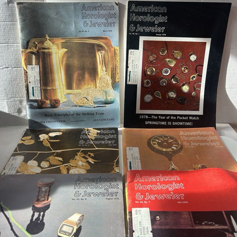Lot of 6 American Horologist & Jeweler magazine 1978
